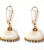 Black crystal jhumkas