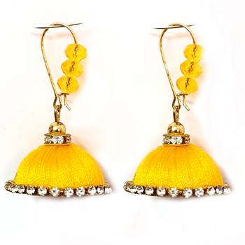 Maroon crystal jhumkas 1
