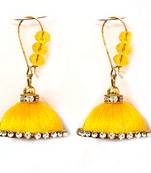 Maroon crystal jhumkas