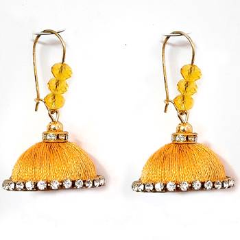 Blue crystal jhumkas 1