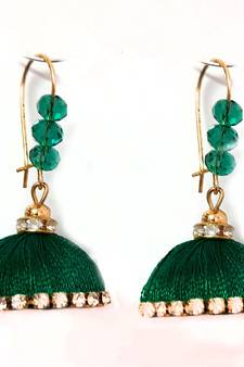 Purple crystal jhumkas