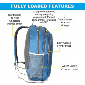 LeeRooy Red 2 Big Part Tourister Laptop Backpack 5