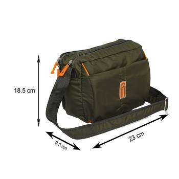NFI essentials Men's Sling Bag Stylish Cross Body Travel Office Business Messenger Bag for Men Women (Green) 5