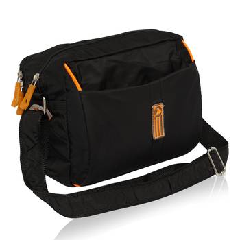 NFI essentials Men's Sling Bag Stylish Cross Body Travel Office Business Messenger Bag for Men Women (Black) 1