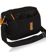 NFI essentials Men's Sling Bag Stylish Cross Body Travel Office Business Messenger Bag for Men Women (Black)