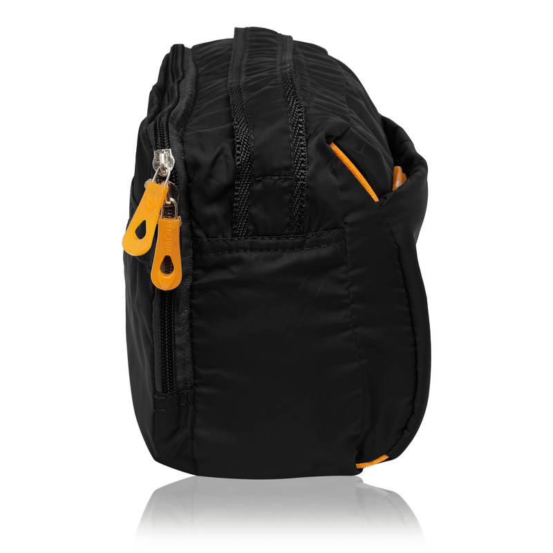 NFI essentials Men's Sling Bag Stylish Cross Body Travel Office Business Messenger Bag for Men Women (Black)