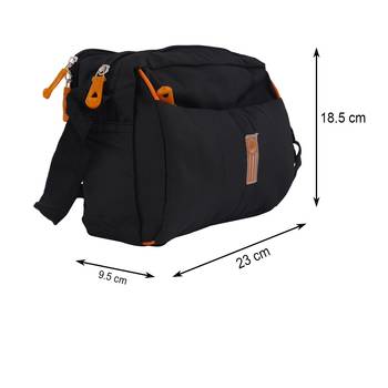 NFI essentials Men's Sling Bag Stylish Cross Body Travel Office Business Messenger Bag for Men Women (Black) 5