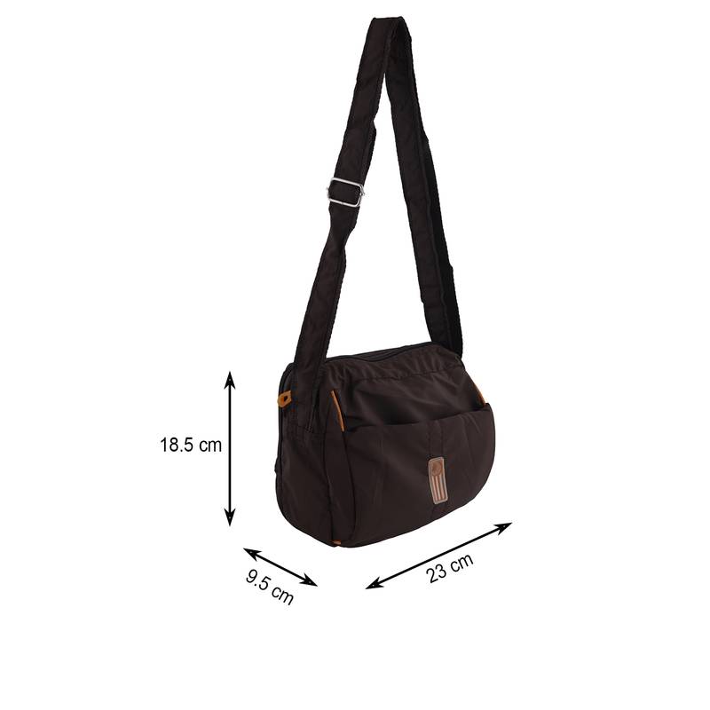 NFI essentials Men's Sling Bag Stylish Cross Body Travel Office Business Messenger Bag for Men Women (Brown)