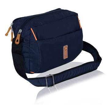 NFI essentials Men's Sling Bag Stylish Cross Body Travel Office Business Messenger Bag for Men Women (Blue) 1