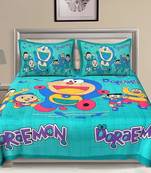 Ridan Cotton Cartoon  Printed Multicolour Double Bed Sheet With Pillow Cover