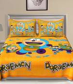 Ridan Cotton Printed Multicolour Double Bed Sheet With Pillow Cover