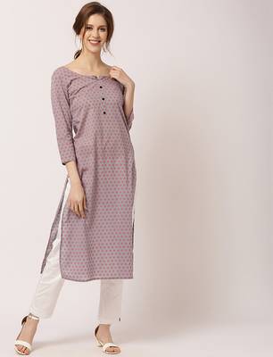 Lavender printed cotton ethnic-kurtis 5