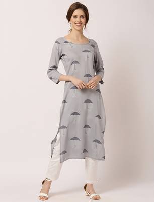 Blue printed cotton ethnic-kurtis 1
