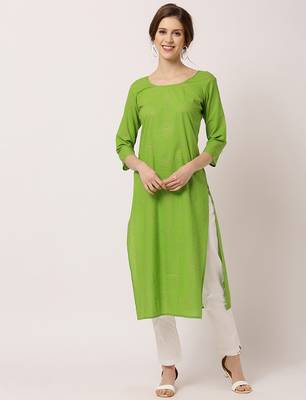 Green printed cotton ethnic-kurtis 1
