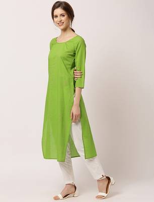Green printed cotton ethnic-kurtis 2