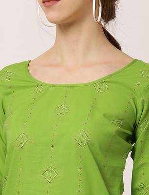 Green printed cotton ethnic-kurtis 4