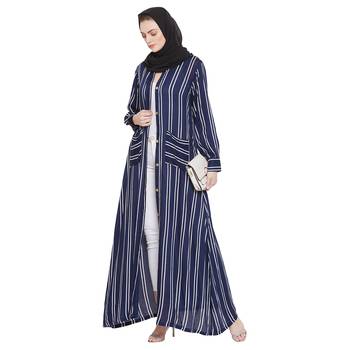 Blue plain rayon abaya 1