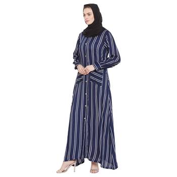 Blue plain rayon abaya 3