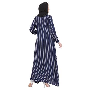 Blue plain rayon abaya 5