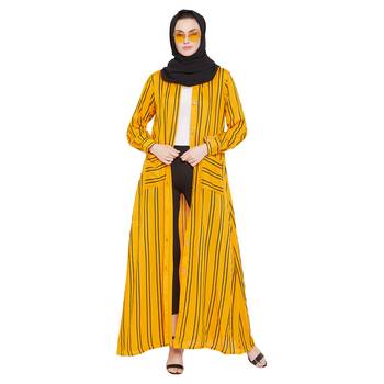 Yellow plain rayon abaya 1