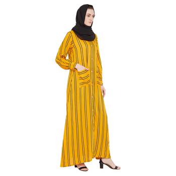 Yellow plain rayon abaya 4