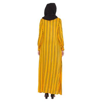 Yellow plain rayon abaya 5