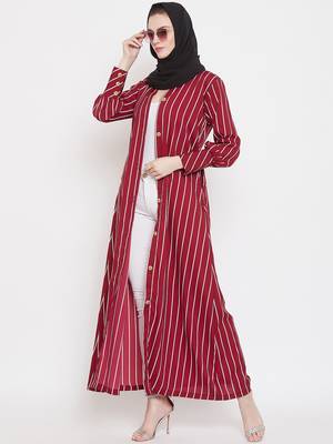 Multicolor plain crepe abaya 1