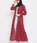 Multicolor plain crepe abaya