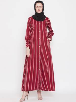 Multicolor plain crepe abaya 2