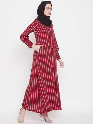 Multicolor plain crepe abaya 3