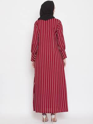 Multicolor plain crepe abaya 4
