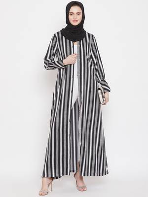 Multicolor plain crepe abaya 1