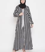 Multicolor plain crepe abaya