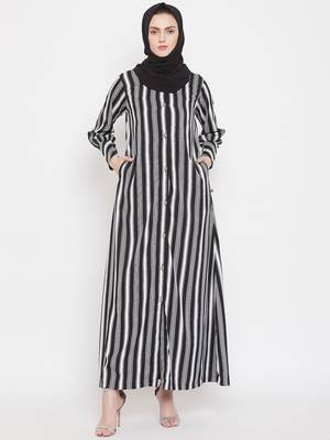 Multicolor plain crepe abaya 2