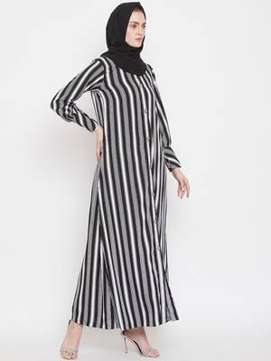 Multicolor plain crepe abaya 3
