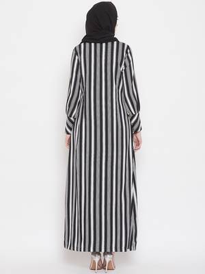 Multicolor plain crepe abaya 4