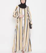 Multicolor plain crepe abaya
