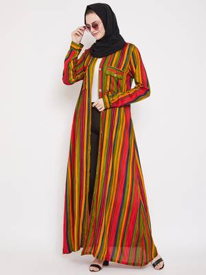 Multicolor plain rayon abaya 1