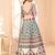 Beige digital printed art silk bridal lehenga