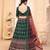 Green digital printed art silk bridal lehenga