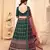 Green digital printed art silk bridal lehenga