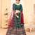 Green digital printed art silk bridal lehenga