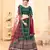 Green digital printed art silk bridal lehenga