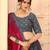 Grey digital printed art silk bridal lehenga