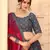 Grey digital printed art silk bridal lehenga