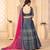 Grey digital printed art silk bridal lehenga