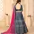 Grey digital printed art silk bridal lehenga