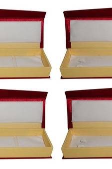 Atorakushon   Satin Maroon Jewellery Necklace Chain box Travelling  Storage Box Wedding Organised for Women pack of 4
