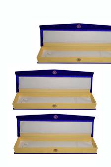 Atorakushon   Satin blue Jewellery Necklace Chain box Travelling  Storage Box Wedding Organised for Women pack of 3