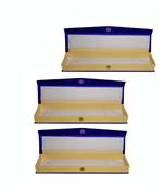 Atorakushon   Satin blue Jewellery Necklace Chain box Travelling  Storage Box Wedding Organised for Women pack of 3